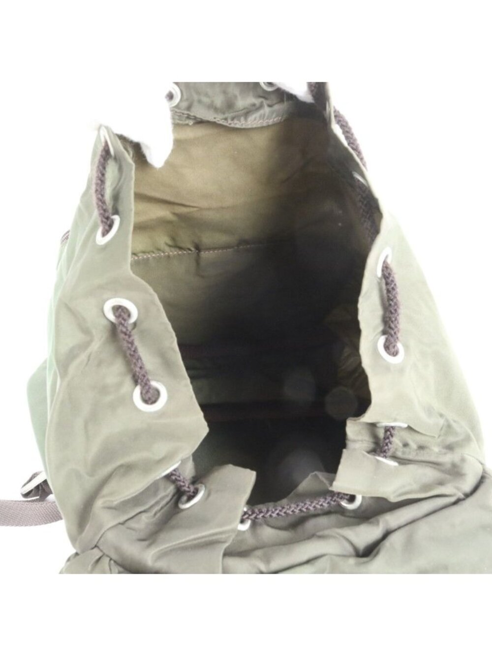 Prada Tessuto Nylon Triangle Logo Khaki Backpack Shoulder Bag - Picture 8 of 10